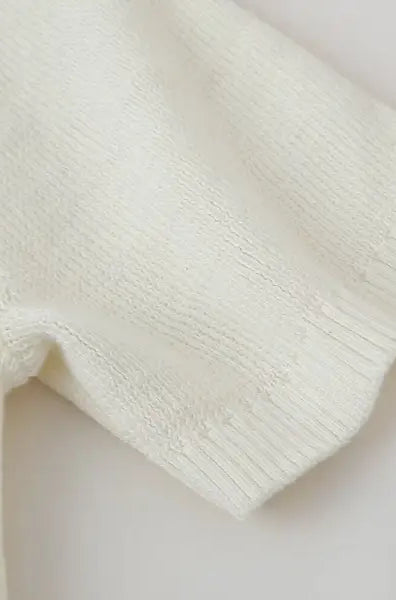 Slim casual knitted dress with white knit short-sleeve shirt