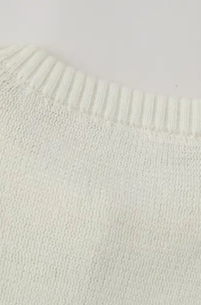 Slim casual knitted dress in white sweater style