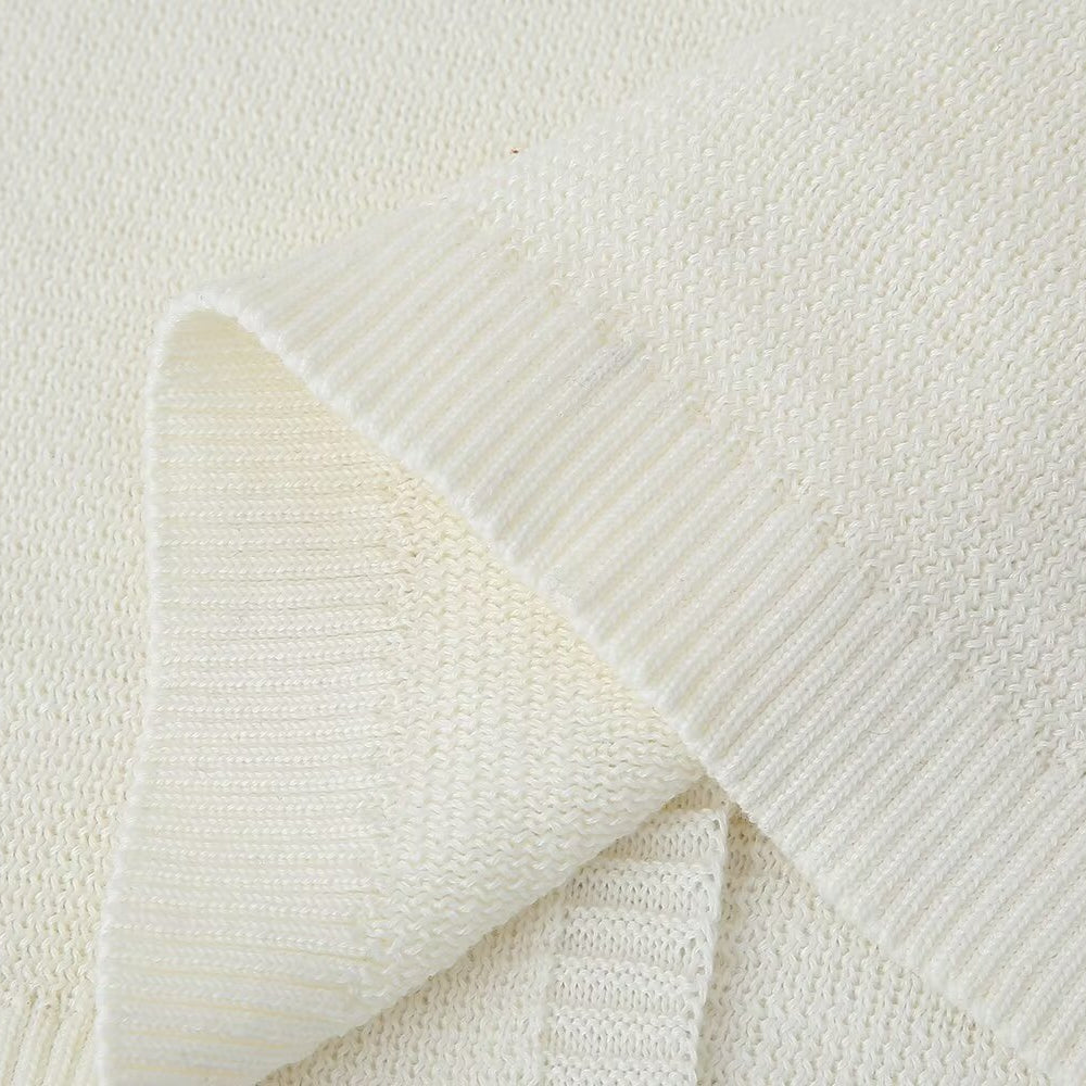Folded white knit fabric for Slim Casual Knitted Dress showcasing casual knitted style