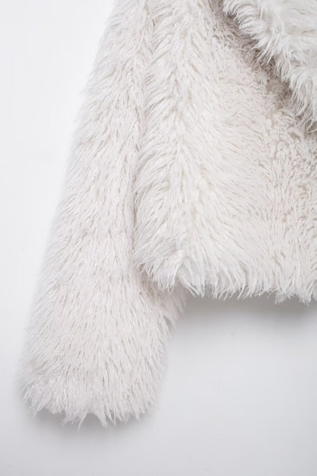 White faux fur jacket from Winter All Match Fur Short Coat collection, perfect for elegant fashion and ملابس in winter