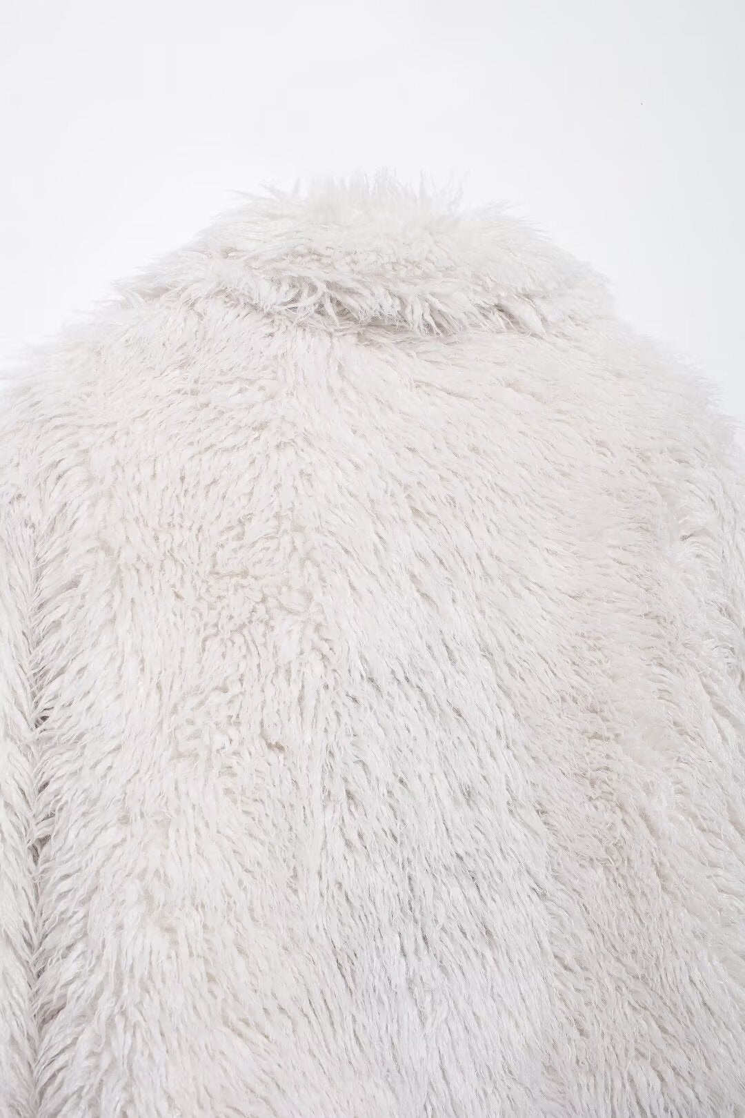 Elegant fluffy white faux fur coat from Winter All Match Fur Short Coat collection, perfect for langry fashion ملابس