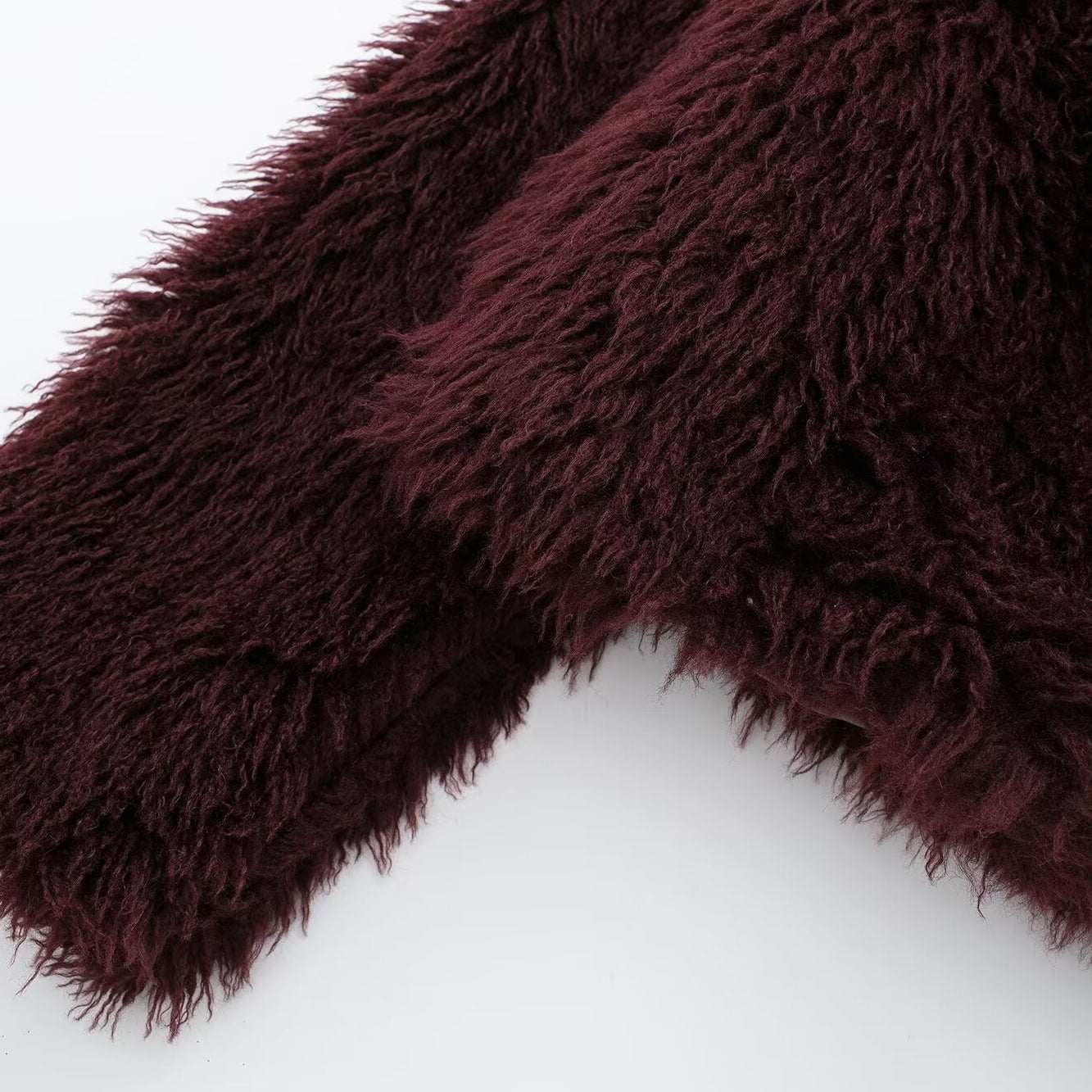 Burgundy faux fur garment from Winter All Match Fur Short Coat collection, perfect for langry fashion and stylish ملابس