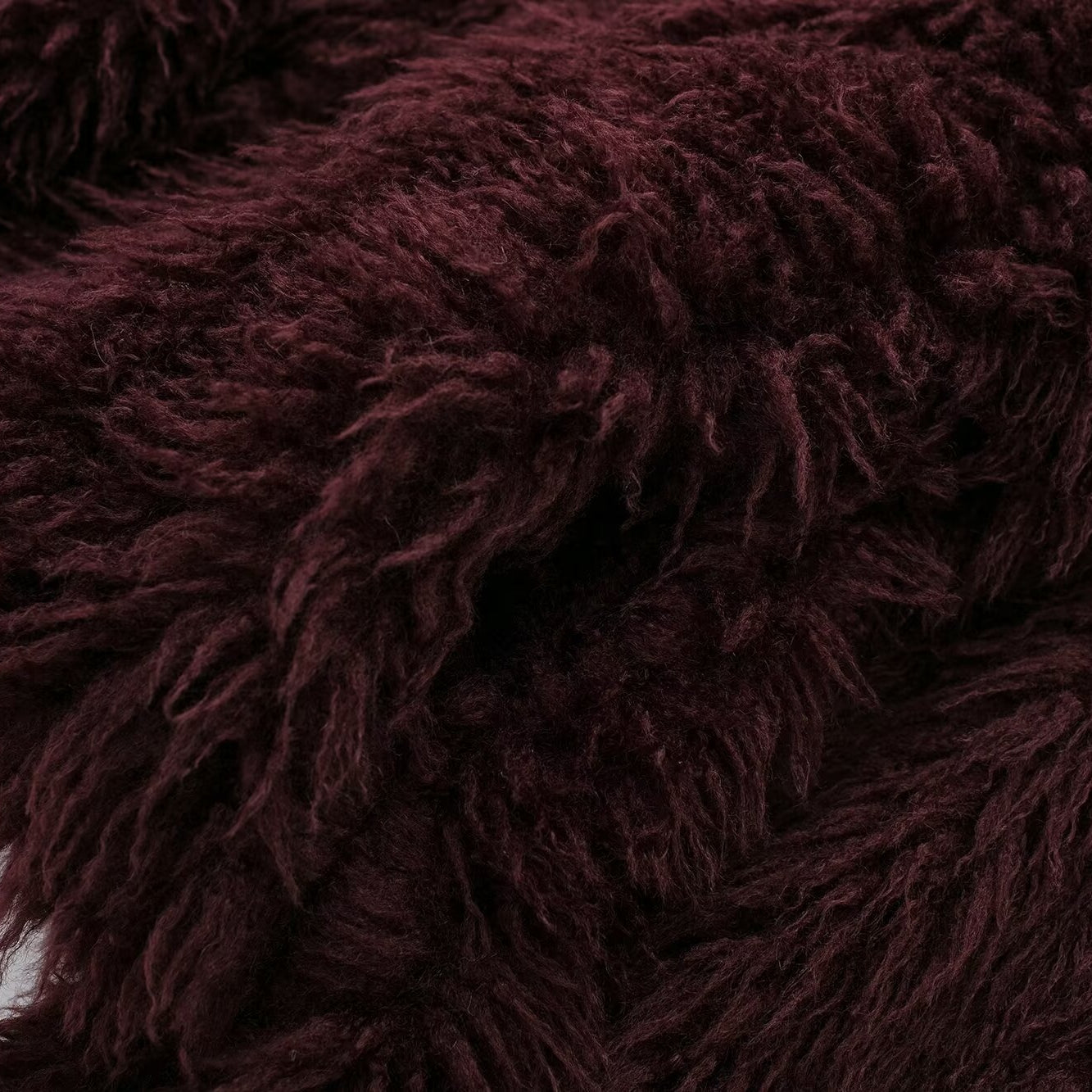 Maroon shaggy faux fur fabric for Winter All Match Fur Short Coat, stylish وملابس