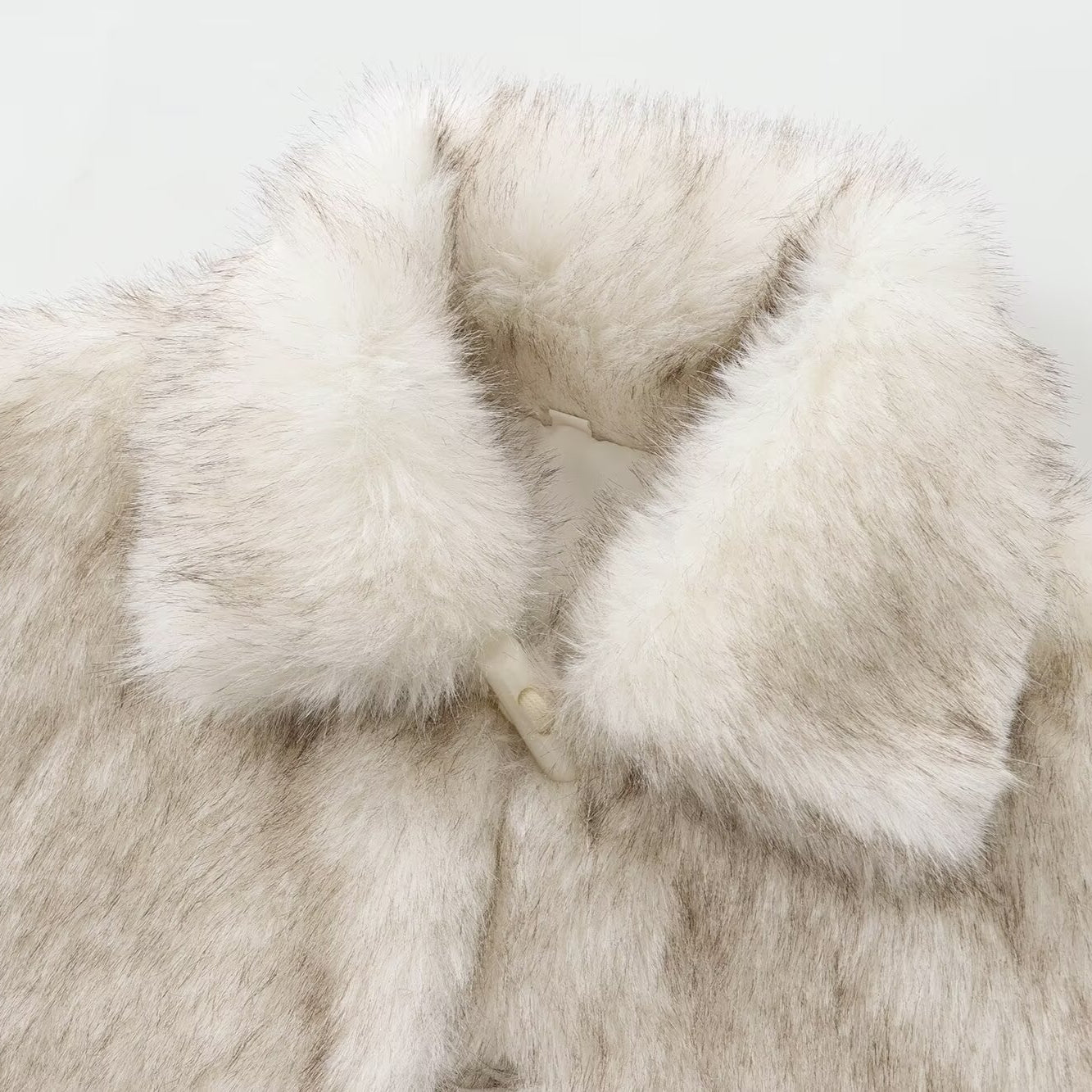 White fur coat with collar from Stylish Furry Short Coat, perfect for fashion and ملابس enthusiasts