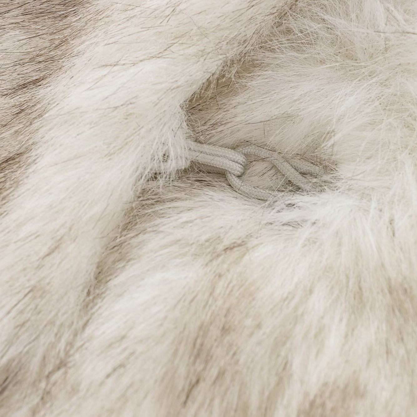 Stylish Furry Short Coat featuring white faux fur rug with chain detail for luxury fashion