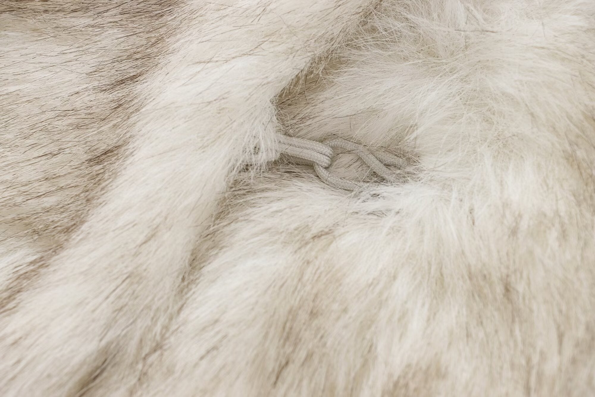 Stylish Furry Short Coat featuring white faux fur rug with chain detail for luxury fashion