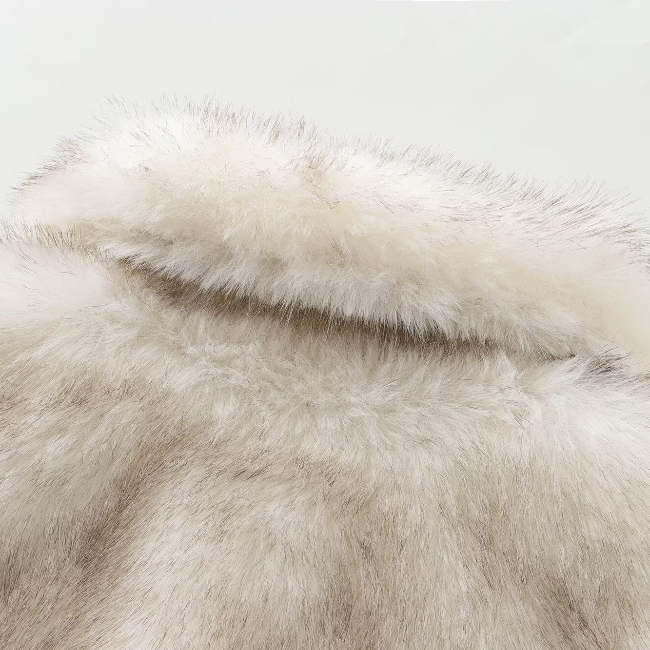 White fur collar on Stylish Furry Short Coat showcasing luxury fashion and ملابس elegance