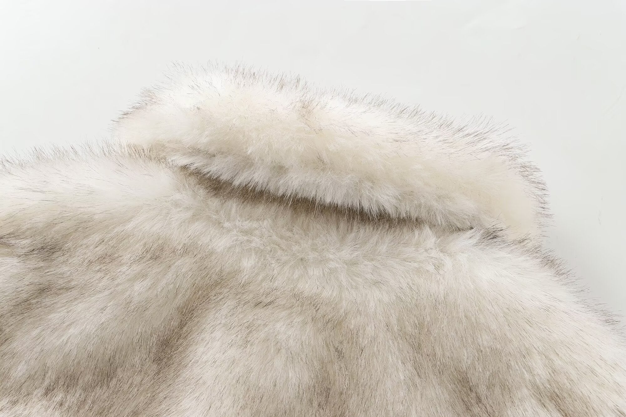 White fur collar on Stylish Furry Short Coat showcasing luxury fashion and ملابس elegance