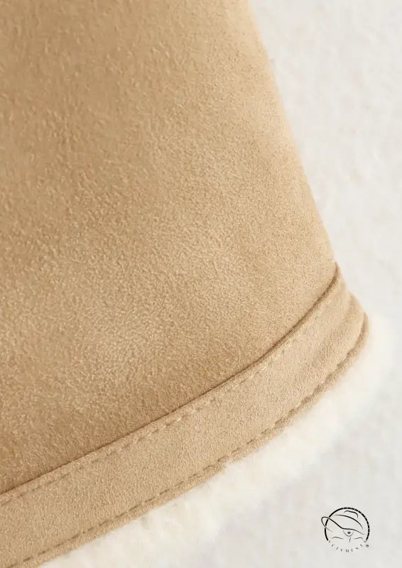 Langry fashion beige sheepskin-lined suede boot for winter street style