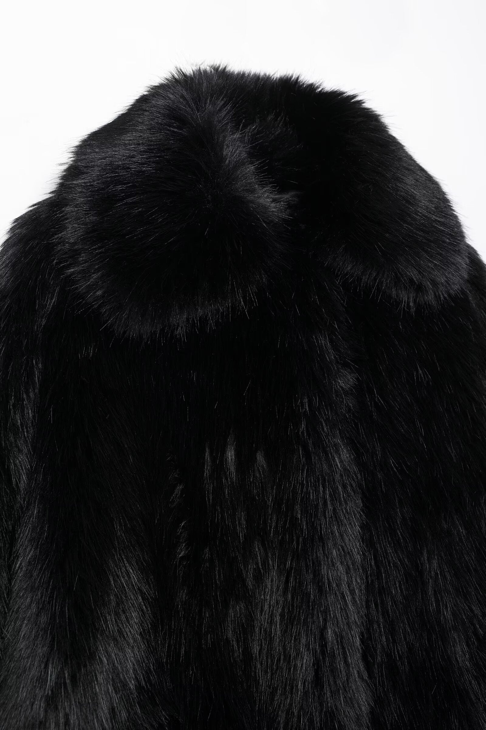 Black faux fur coat with plush collar from Beautifully Warm Faux Fur Coat for stylish fashion