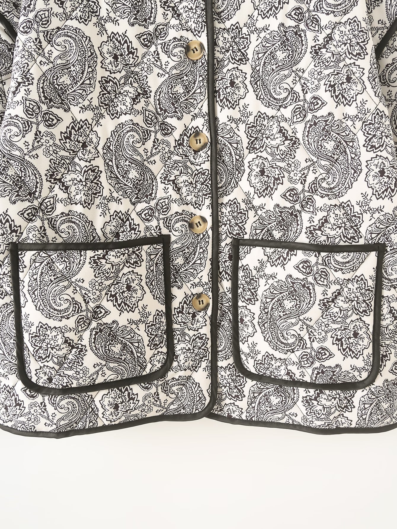 Paisley-patterned fashion jacket with pockets from Winter Printed Cotton Padded Coat collection