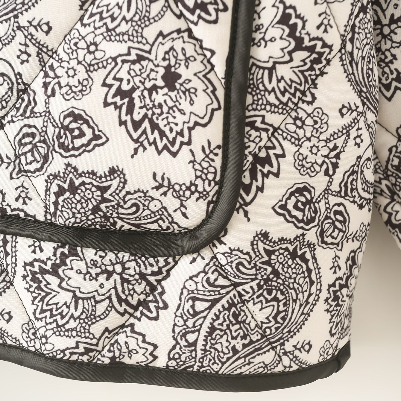 Black and white paisley jacket from Winter Printed Cotton Padded Coat for stylish ملابس