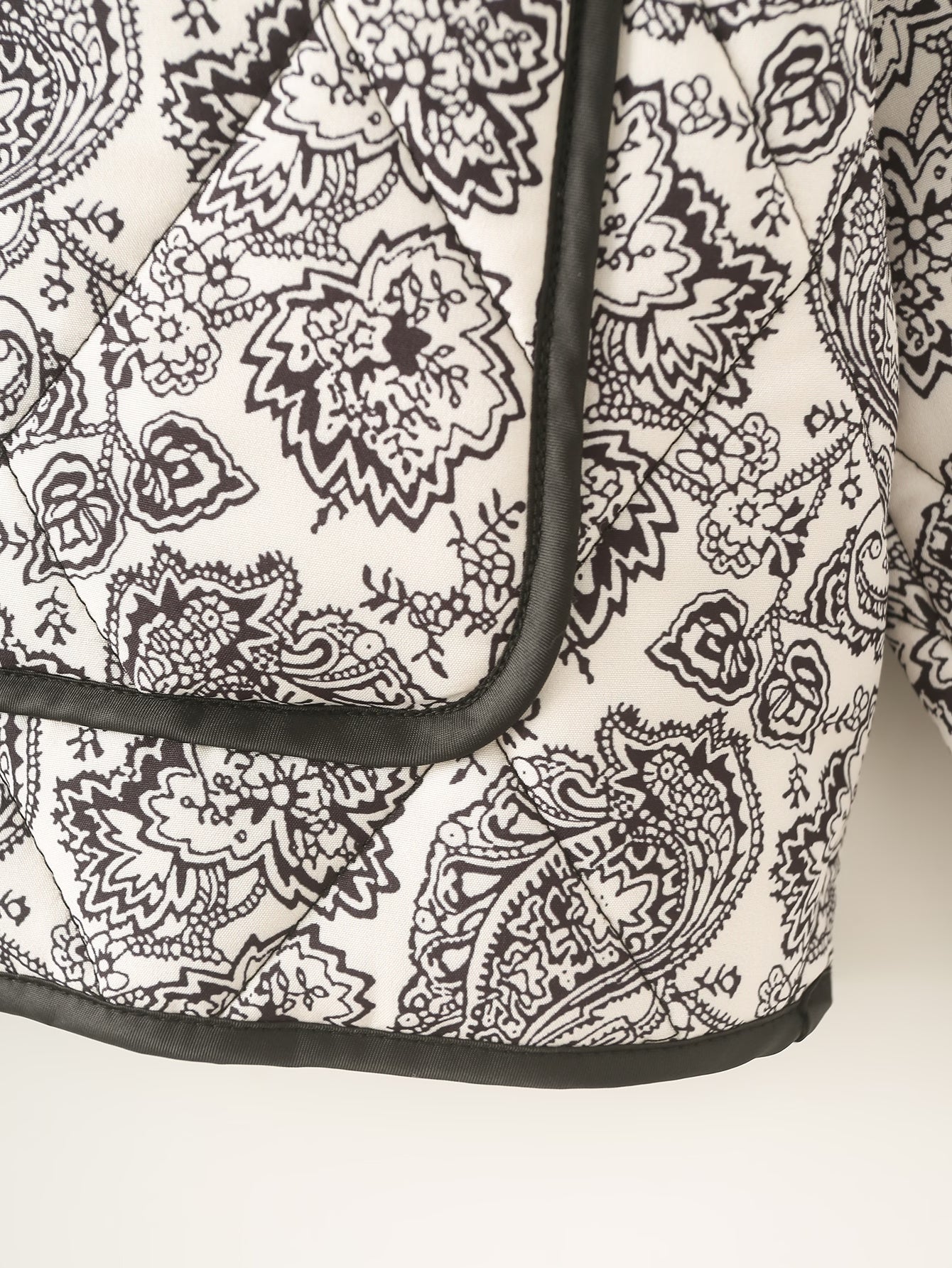Black and white paisley jacket from Winter Printed Cotton Padded Coat for stylish ملابس