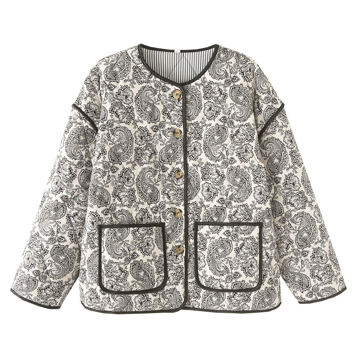 Paisley-patterned quilted jacket from Winter Printed Cotton Padded Coat collection, stylish ملابس for зимняя fashion
