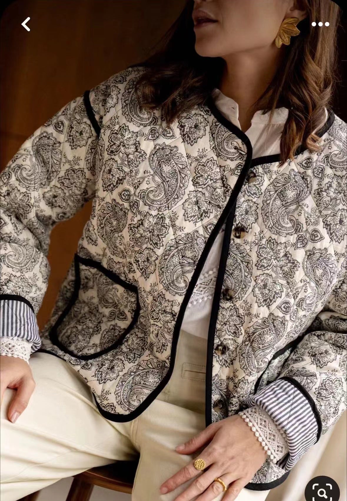 Paisley quilted jacket from Winter Printed Cotton Padded Coat, stylish langry fashion ملابس