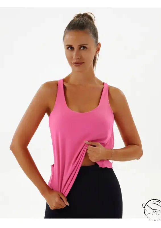 Pink yoga breathable Langry fashion athletic tank top