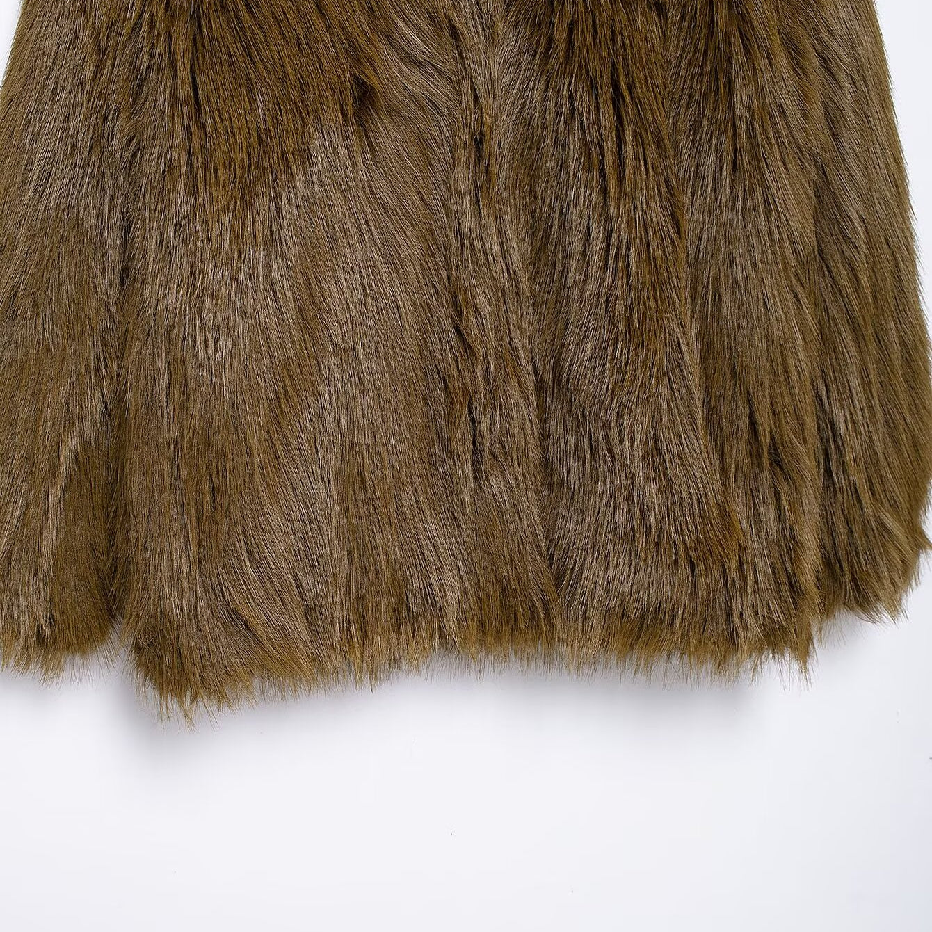 Brown faux fur skirt from Fur Effect Short Jacket showcasing luxurious langry fashion style