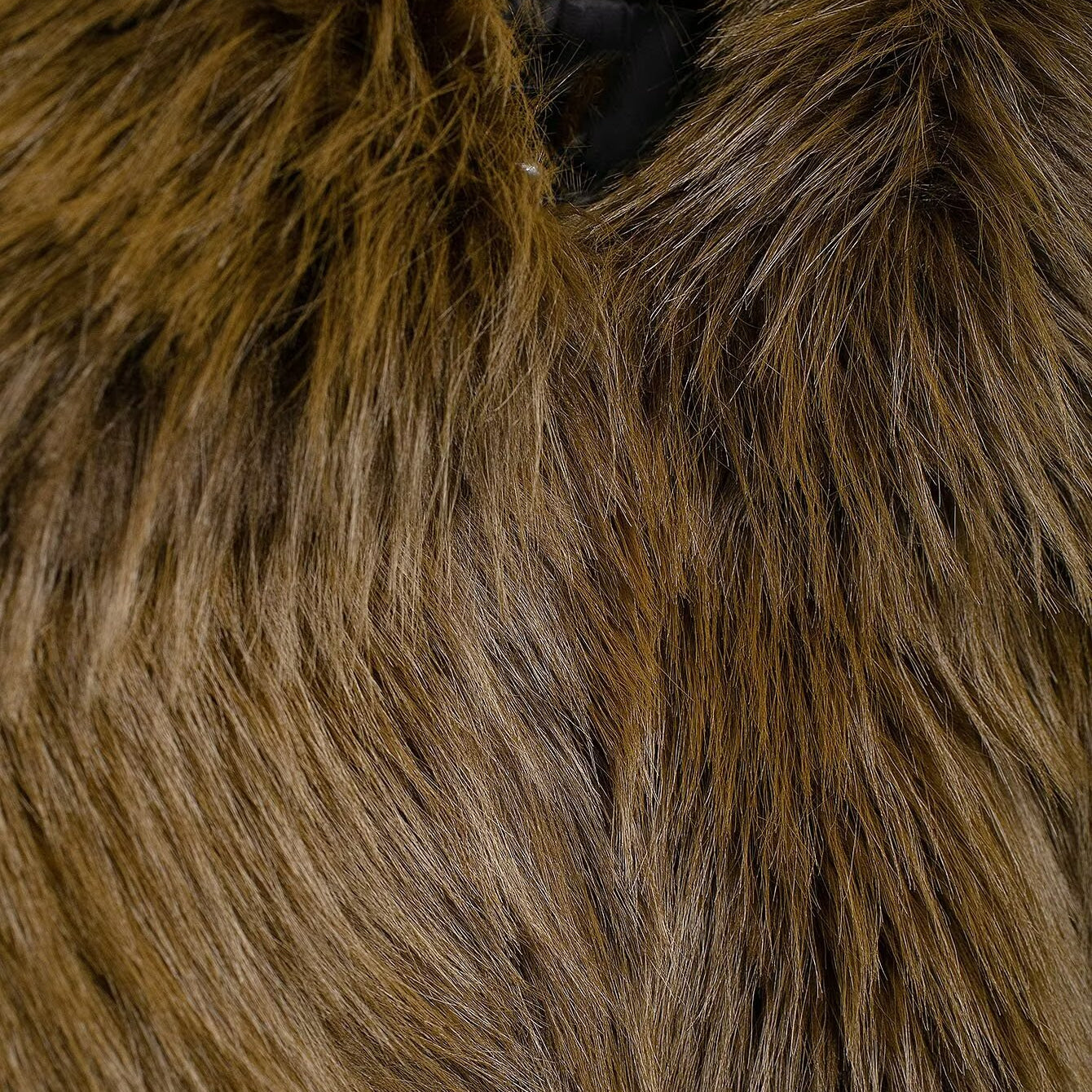 Brown faux fur fabric showcasing luxurious langry fashion for the Fur Effect Short Jacket