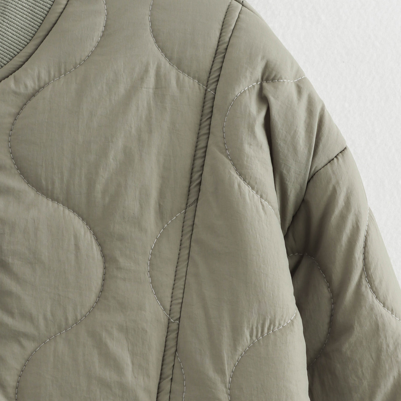 Quilted sage green bomber jacket from the All Match Leopard Print Cotton Coat fashion line