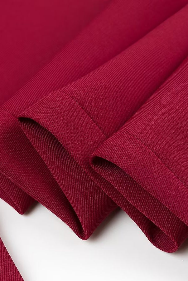 Burgundy twill fabric with sheen for Langry fashion blazer trousers