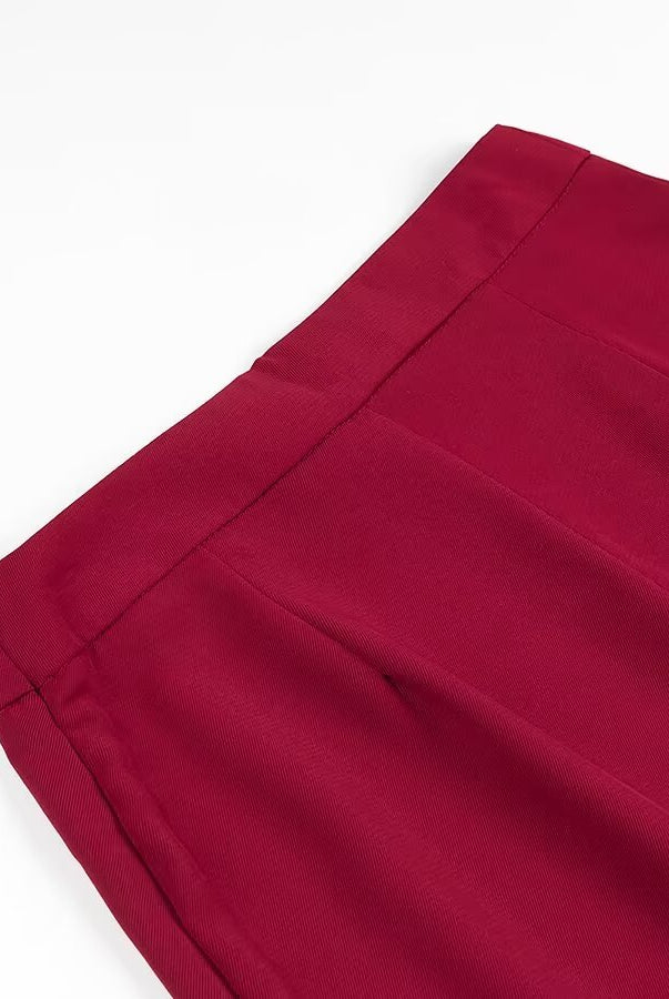 Langry fashion magenta pleated skirt with zipper waistband detail