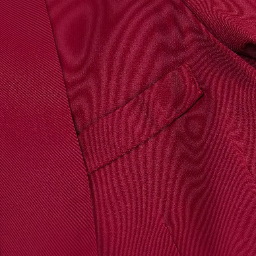 Red Langry corduroy blazer with tuxedo collar and pocket detail