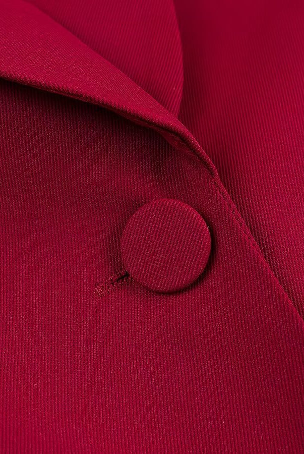 Langry fashion red button-down shirt in tuxedo collar blazer set