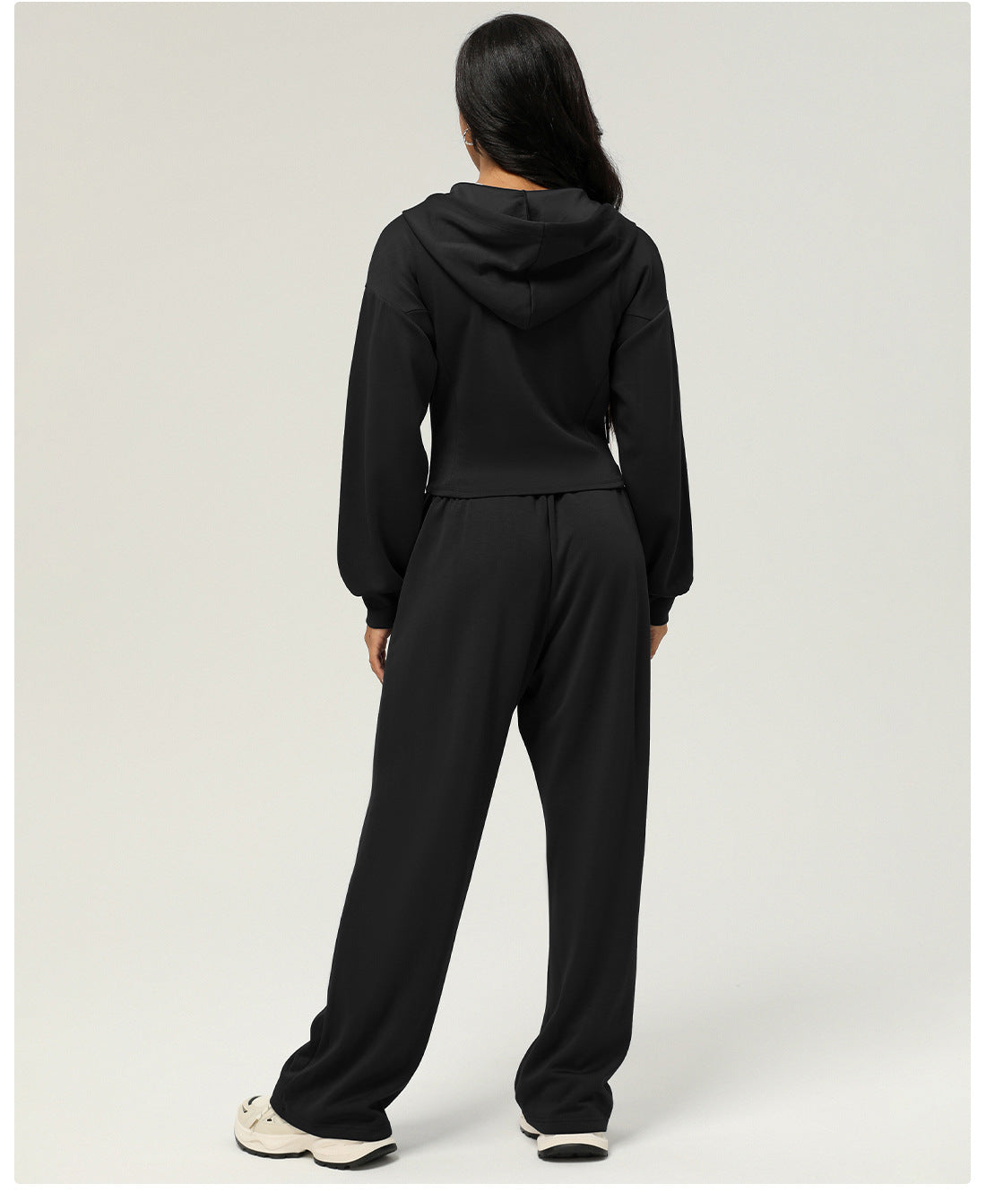 Black hooded tracksuit from Langry, perfect for casual outdoor fashion ملابس