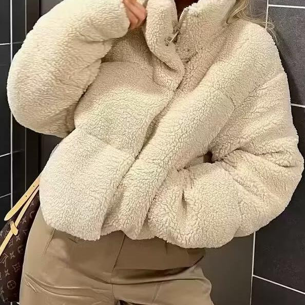 Wool Cotton Padded Warm Short Coat