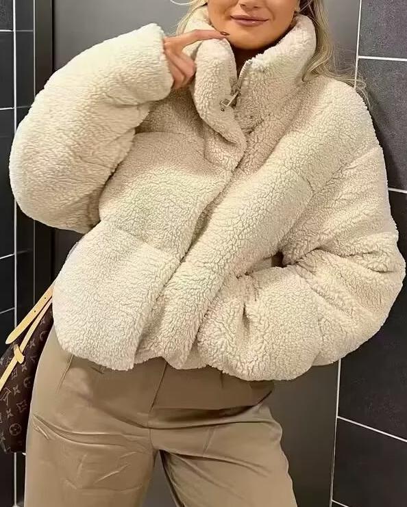 Wool Cotton Padded Warm Short Coat