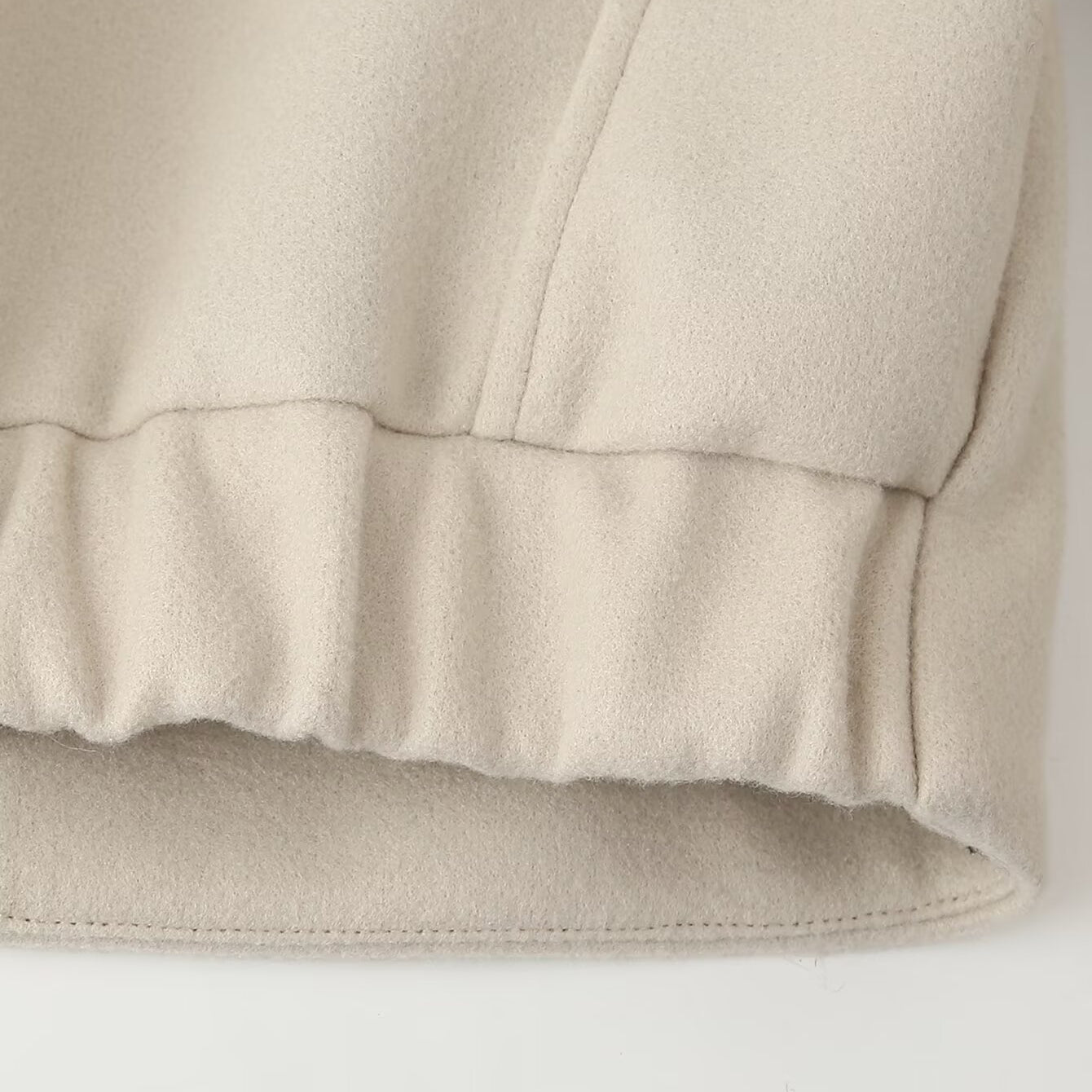 Cream-colored cotton single breasted Langry fashion jacket sweatshirt