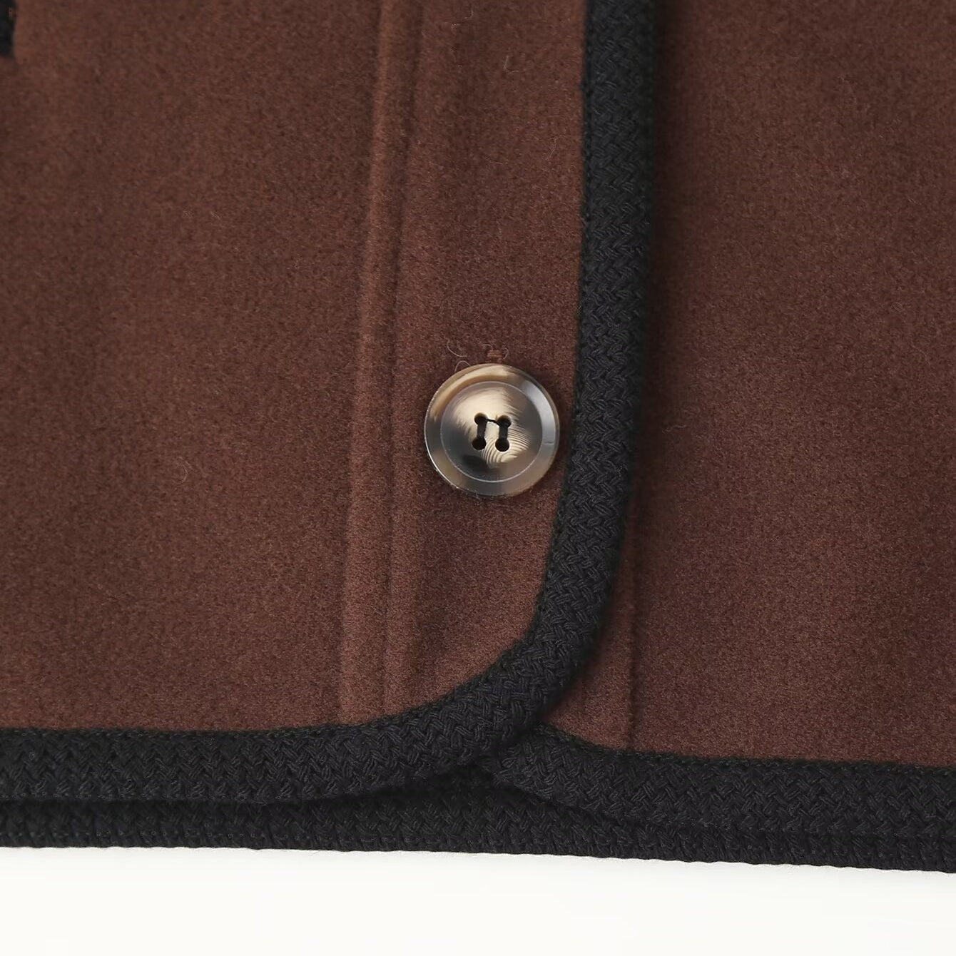 Langry fashion brown leather tool belt with woolen jacket trim