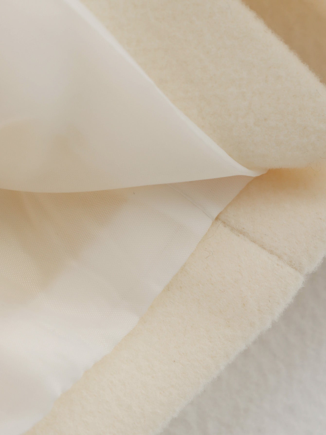 Cream-colored cotton fabric in Langry cozy thickened hem woolen coat, fashion ملابس