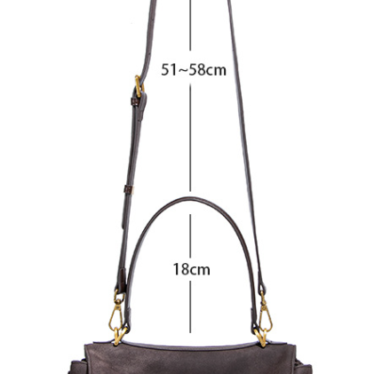 Brown leather handbag with strap from Original Frosted Deerskin Bag, ideal for fashion enthusiasts