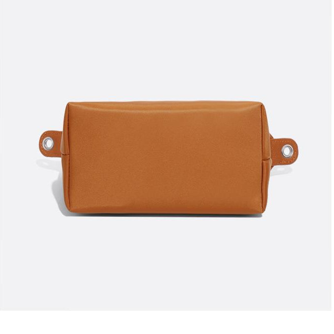 Rectangular brown leather pouch with grommets in the Langry Mini All Match Shoulder Bag