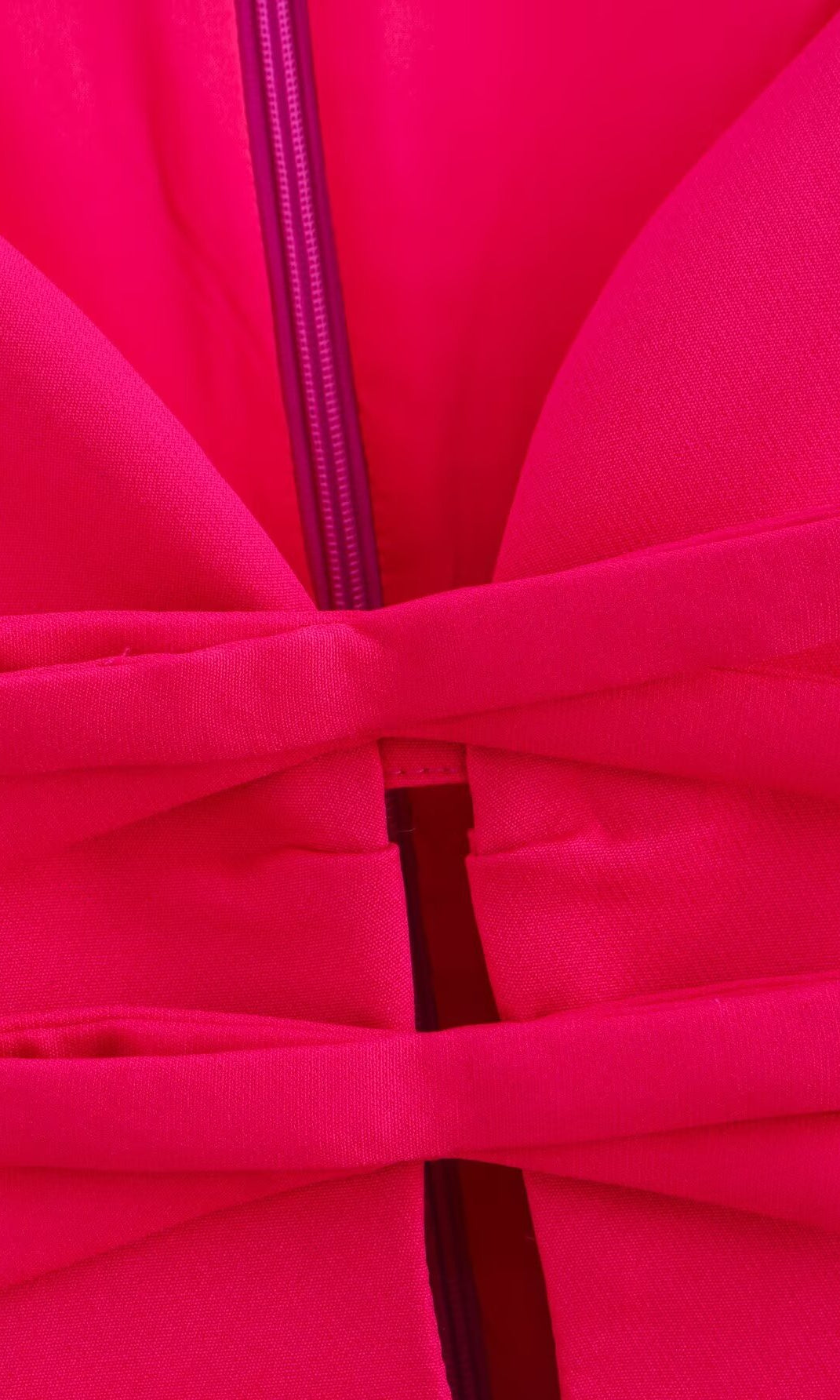 Bright pink fashion dress with zipper and bowknot detail, perfect for stylish ملابس