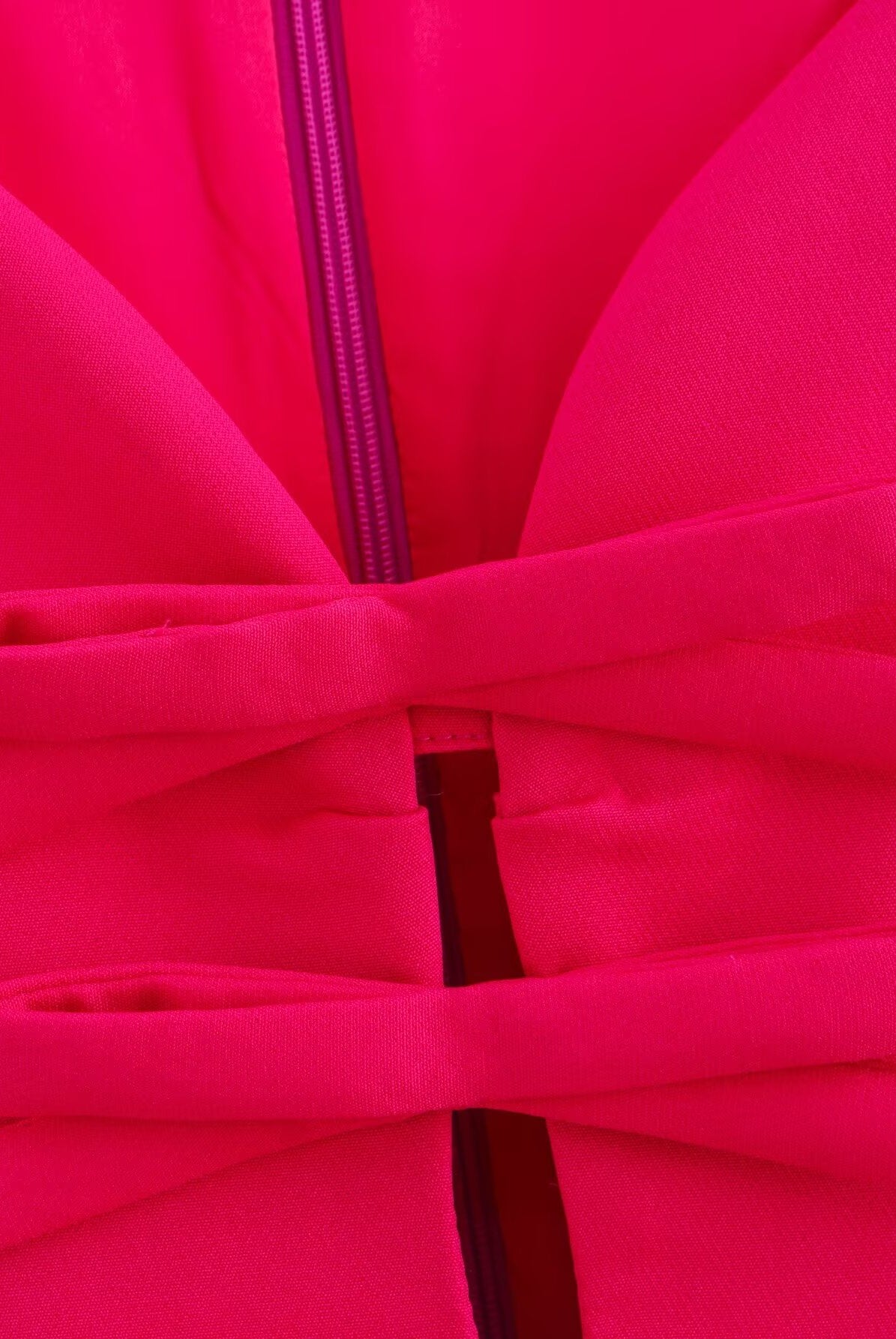Bright pink fashion dress with zipper and bowknot detail, perfect for stylish ملابس