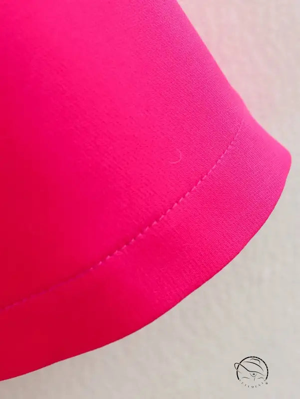 Bright pink stereo bowknot decoration dress with stitched hem