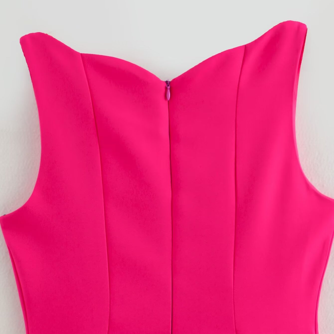 Hot pink back view of Stereo Bowknot Decoration Dress showcasing trendy fashion and ملابس