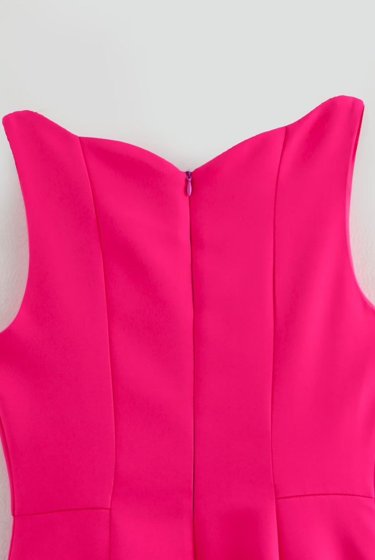 Hot pink back view of Stereo Bowknot Decoration Dress showcasing trendy fashion and ملابس