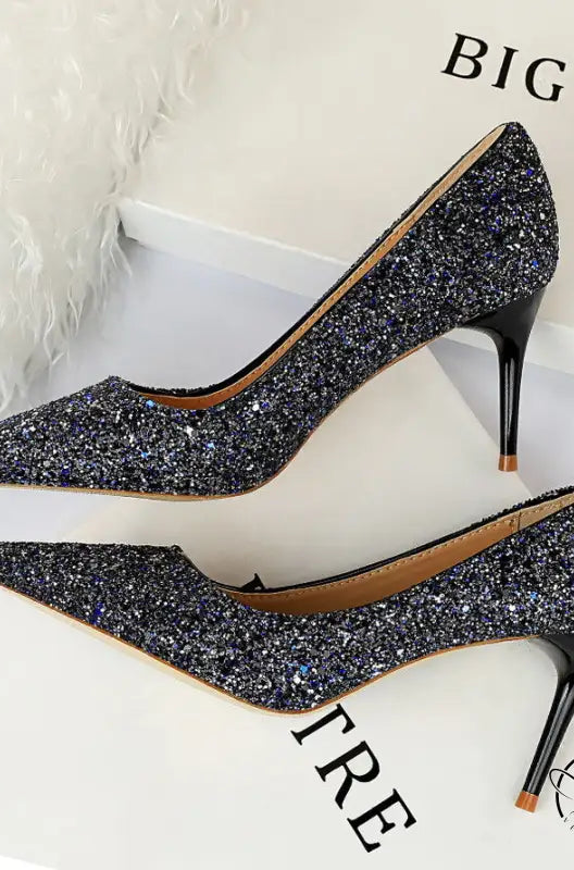 Sparkly pointed-toe Langry fashion stiletto high heels