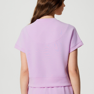 Lavender short-sleeved sweatshirt in Loose Fitness Yoga T shirt by Langry for fashionable ملابس