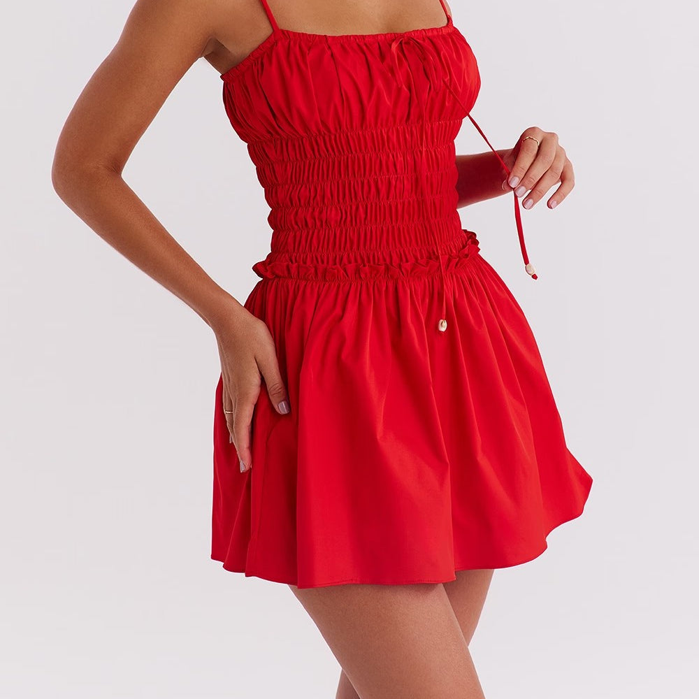 Attractive Daily Dress red smocked mini dress perfect for stylish fashion lovers