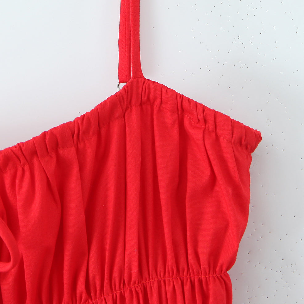 Red gathered-bodice dress from Attractive Daily Dress, a stylish choice in ملابس fashion