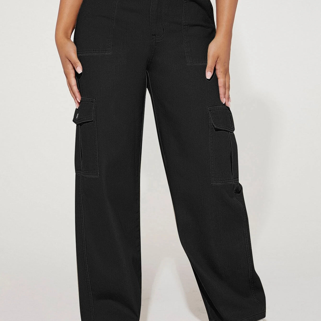Black cargo pants from Cute Casual Pants, blending style and comfort in fashion ملابس