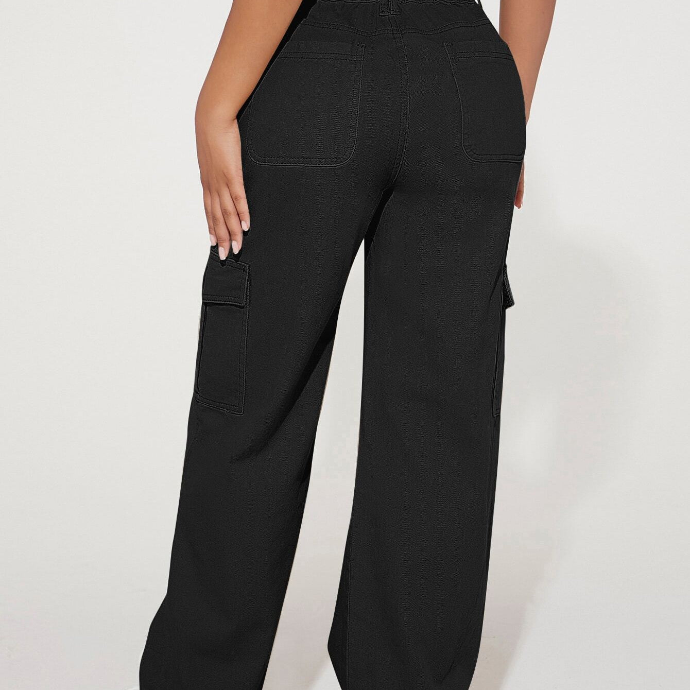 Black cargo pants from the Cute Casual Pants collection, perfect for Langry fashion ملابس