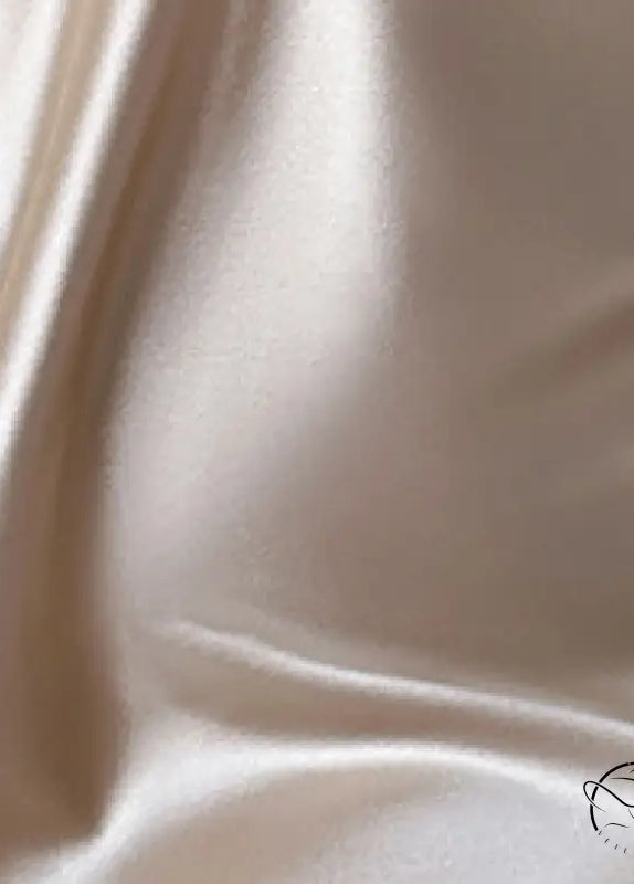 Elegant cream silk langry nightdress with smooth fashion texture