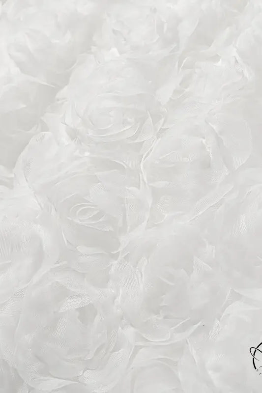 Early spring floral white feather boa with intricate 3D design