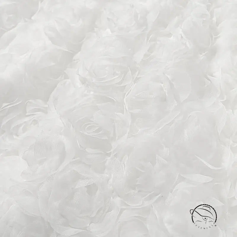 Early spring floral white feather boa with intricate 3D design