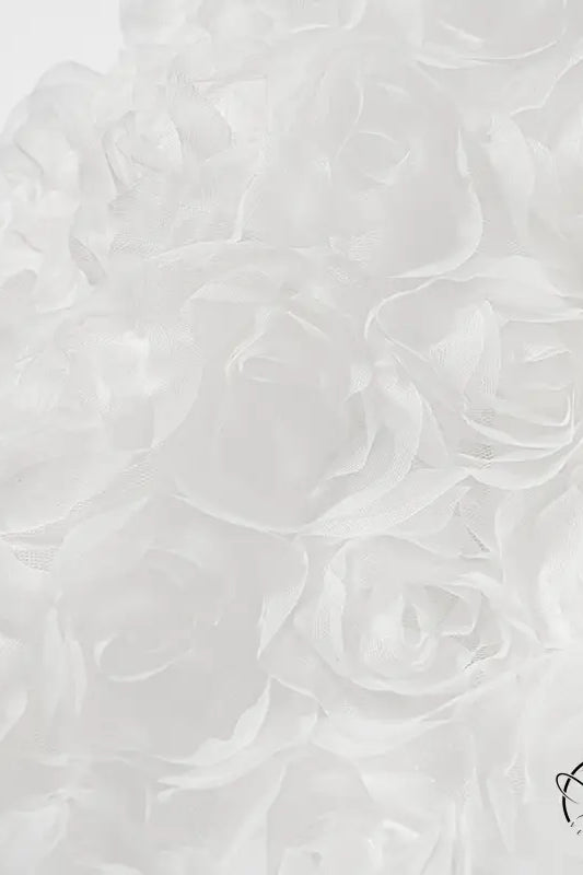 Early spring floral white feather boa with intricate design and soft texture